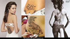 Angelina Jolie  Tattoos in Wanted