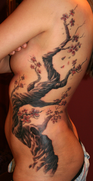 Stars and stripes tribal tattoo design. cherry blossom tree tattoos