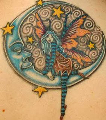 The fairy tattoo is a representation of a female nymph like creature that
