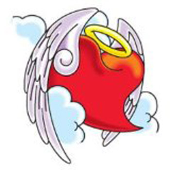 Bird love heart tattoo flash