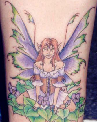 Fairy tattoos are commonly associated with fantasy, Gothic and Wiccan 
