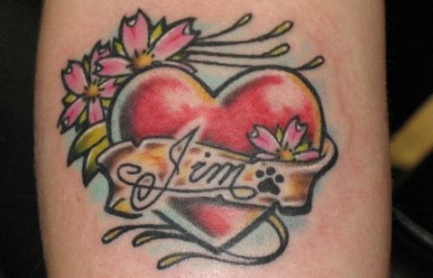 love heart tattoos. abstract love heart tattoos