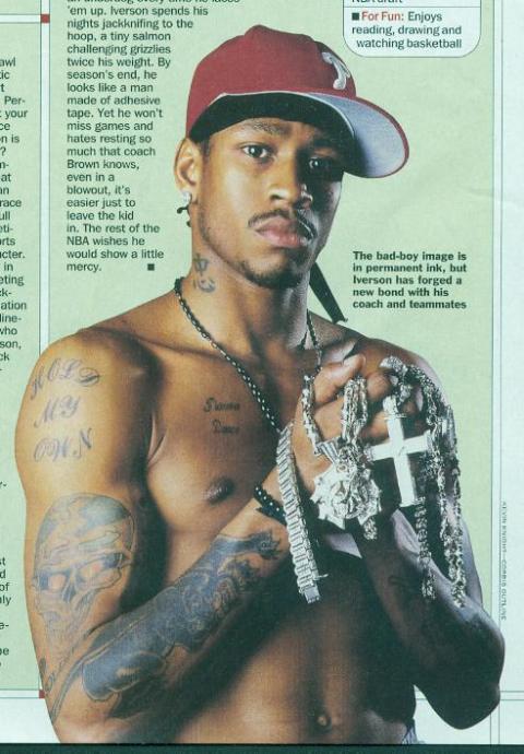 Allen Iverson Tattoos Pictures Iverson says this about his soldiers 