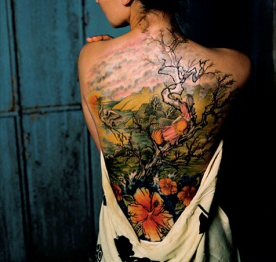 tree tattoos. blossom tree tattoos