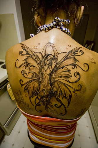 Picture Upper Back Fairy Tattoos ~ Women Tattoos Ideas