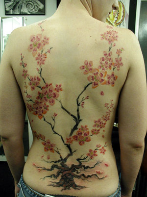 What does the cherry blossom tattoo design 