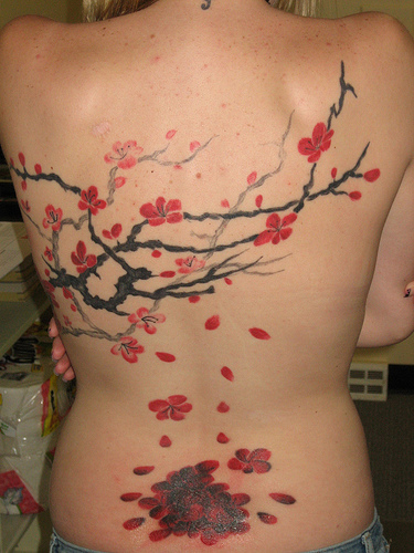 chinese cherry tree tattoo. cherry blossom tree tattoo