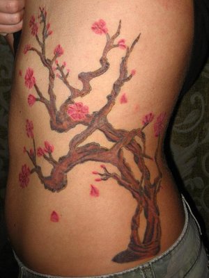 cherry blossom flower tattoo angel wing tattoos on hips