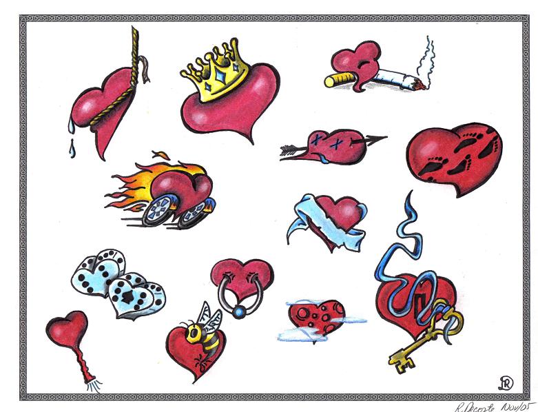 Heart tattoo designs are a classic and standard tattoo design.